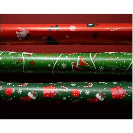 Kaemingk Carta Regalo Natalizia Multicolore Assortita 200x70 cm Rotolo
