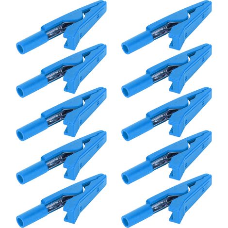 Lot de 10 pinces de sécurité/fiches bananes 2 mm, pinces de test arrière en cuivre pur pour régulateur de puissance, bleu (1/5)