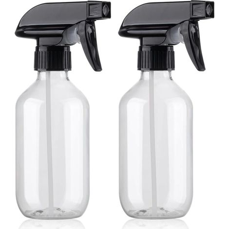 Bardusch-Lot de 2 flacons pulvérisateurs d'eau sans BPA - 300 ml - En plastique - Rechargeables - Petit flacon pulvérisateur avec buse réglable pour cheveux, cuisine, nettoyage (1/4)