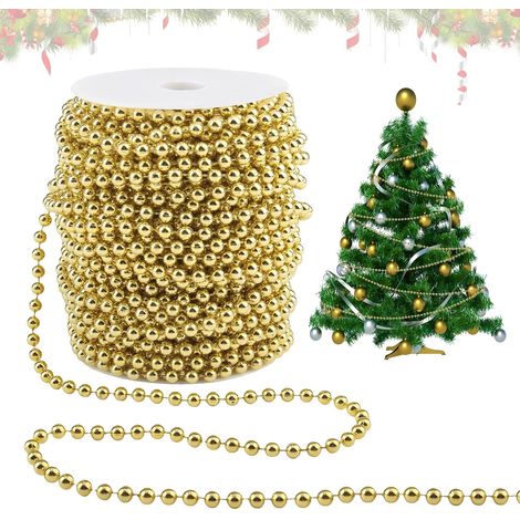 Perlée de Guirlande 30m Chaîne de Perles Décorative Perles Noel 6mm (1/5)