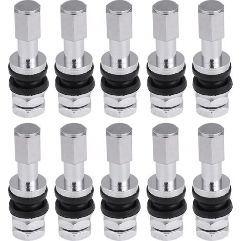 Tige de valve métallique, 10pcs, tige de pneu sans chambre à air, tige de montage externe filetée pour vélos, camions, motos (1/5)