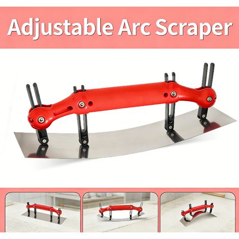 Grattoir à mastic incurvé réglable adapté pour le plâtrage et la finition sans couture sur différents types de murs et surfaces (1/5)