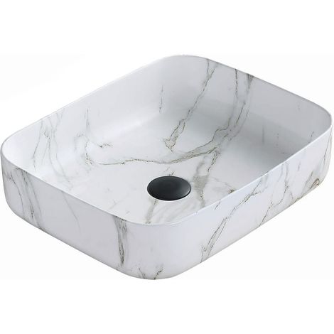 Mexen Carla lavabo de comptoir 50 x 39 cm, Pierre blanche - 21555092 (1/2)