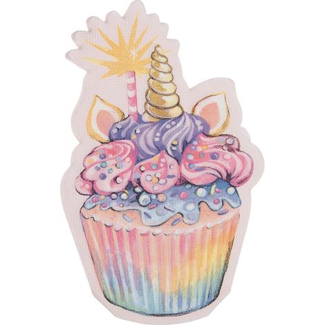 Lot de 20 Serviettes en Papier Rose Motif Cupcake pour Table de Fête et Pique-Nique - PANGIVO