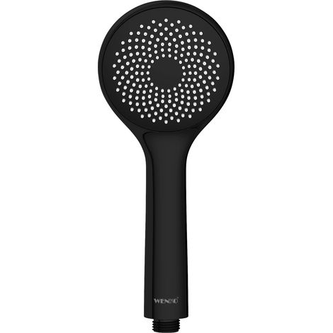 Wenko Soffione doccia Watersaving nero opaco universale doccia doccia con sistema di risparmio idrico, Nero Opaco (1/4)
