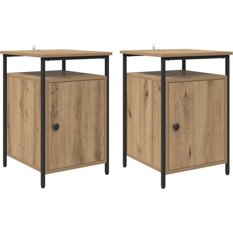 Maison Exclusive - Nachttisch 2 stk. Artisan-Eiche 40 x 42 x 60cm (1/5)