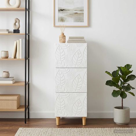 vidaXL Mobile con Cassetti Bianco 33 x 34,5 x 90 cm (1/5)