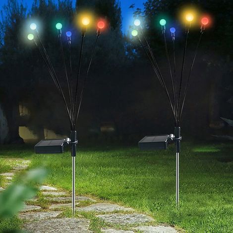 BelleRise – Solarleuchte „Glühwürmchen“ – 8 schwingende LEDs – Garten, Rasen, IP65, Schwarz (1/5)