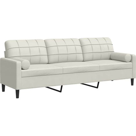 Maison Exclusive - Divano a 3 Posti con Cuscini Crema 210 cm in Velluto
