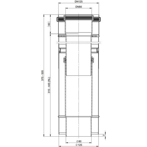 ATEC Schiebelement DN  80/125 280-420 mm, 1424 (1/2)