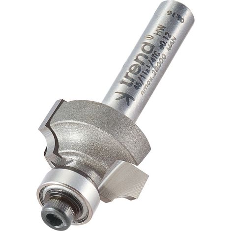 Trend 46/11X1/4 TCT Bearing-Guided Ovolo and Round-Over Cutter with 9.5mm Cutting Depth, 1/4" Shank, 19mm Diameter, and 3.2mm Radius (1/5)