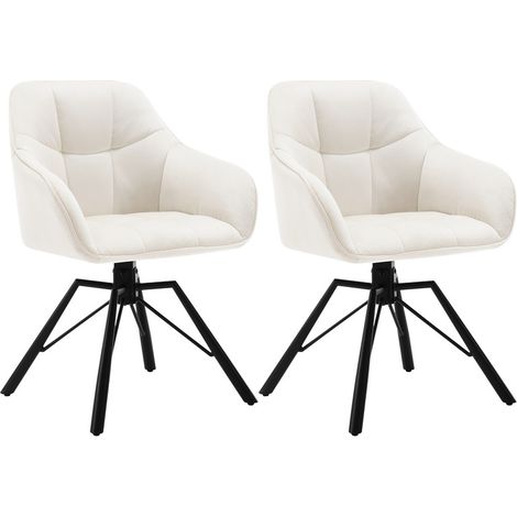 Chaise de Salle à Manger à Comcussion avec Accoudoirs, Dossier pour Salon, Maison et Restaurant, 2 Pièces/Ensemble (1/5)