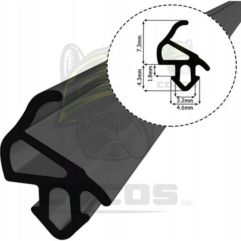 Guarnizione per finestre in PVC S-1559 ALUPLAST NERO 1m (1/5)