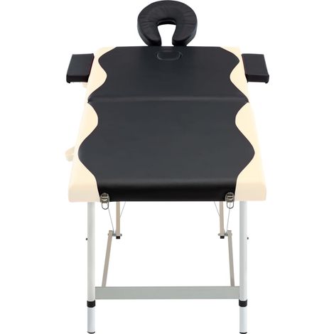 Table de massage pliable 2 zones Aluminium Noir et beige CFW738309 (1/5)