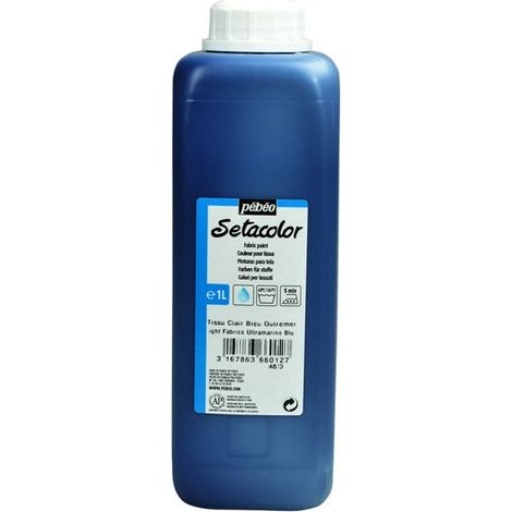 Peinture textile - Setacolor - Bleu Outremer - 1 Litre - Couleurs mates et éclatantes - Résistance à la lumière (1/2)