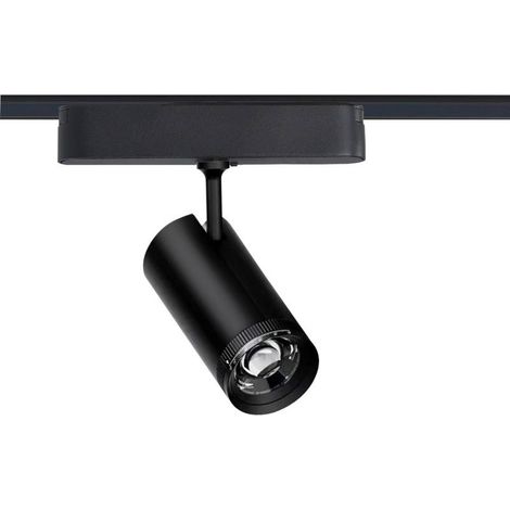 Foco carril SPOT SLIM 48V, 12W, 10-55º ajustable, negro, Blanco cálido