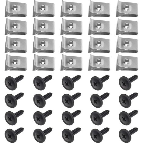 Set of 20 Screw and Nut Clips Kit for Car (1/5)