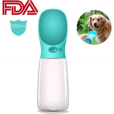 Stillcool® 550ML Distributeur d\'eau de voyage PR chien BLUE Bouteille d\'eau Tasse à eau pour animaux de compagnie portable (1/3)