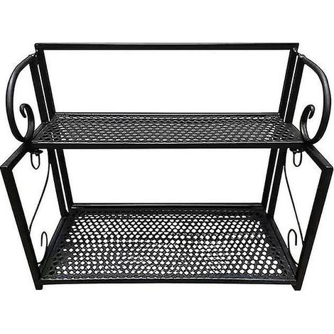 (noir)tagre En Fer Deux Niveau Organisateur Panier, Panier Etagre Sous Etagre Panier De Rangement Pour Placards De Cuisine, Armoires, Tagres, Meu (1/5)