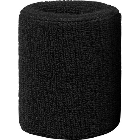 Lot de 6 bandeaux de sport absorbants pour les poignets (tennis, basketball, football, course à pied, travail) - Noir (1/5)