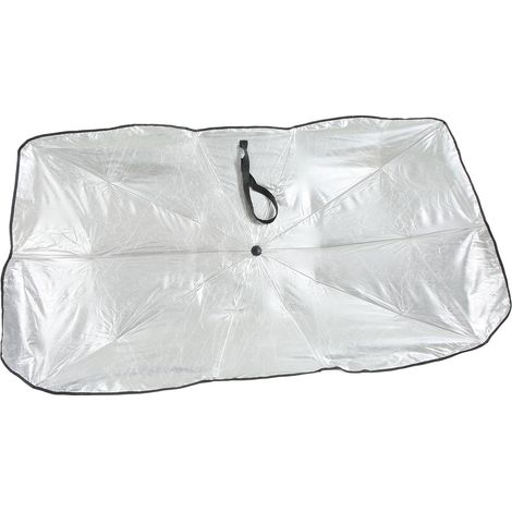 Parasoleil pare-brise pliant parapluie anti-UV et thermique protection vitre avant voiture camion SUV universel 65x125cm/25.6x49.2in (1/5)