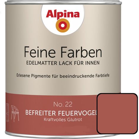 Alpina Feine Farben Lack No. 22 Befreiter Feuervogel glutrot edelmatt 750 ml Buntlacke (1/3)