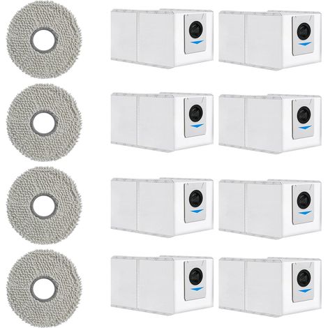 Kit di accessori da 12 pezzi per Ecovacs DEEBOT T30 Pro Omni / T30 Max, 8 sacchetti per aspirapolvere, 4 panni lavabili, set di accessori per aspirapolvere robot (1/5)