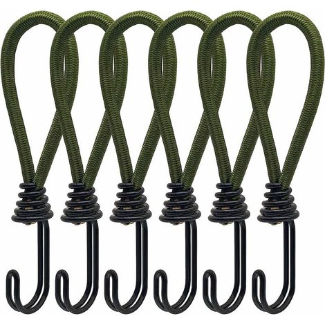 6pcs Tendeur en Caoutchouc avec Crochets en Spirale pour Tentes, bâches, bannières en PVC, Pavillons, Trampolines, Voile d'ombrage (1/5)