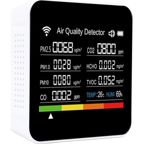 Capteur qualité air intérieur Tuya 14 en 1 pro mesureur précis PM2.5 écran portable intelligent température humidité testeur (1/5)