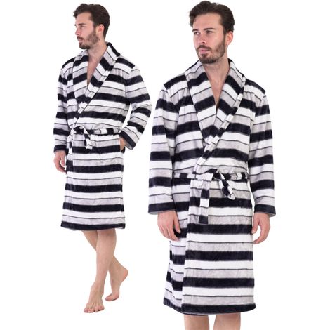 Herren-Plüschbademantel Vienetta, warm und dick, Größe XL, zum Binden – das perfekte Geschenk für Papa (1/5)