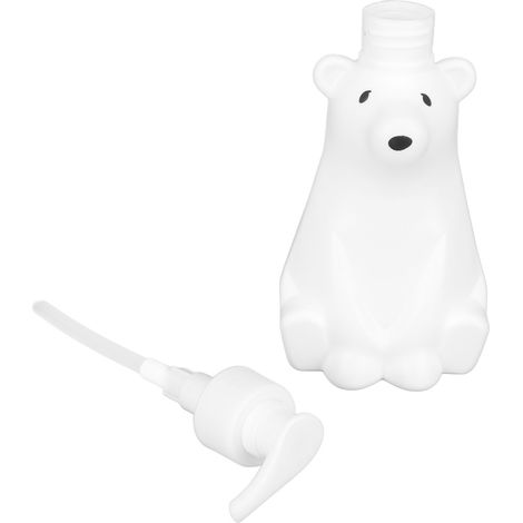 Shampoo-Spender Modell White Bear, Pumpspender, strapazierfähiges PP/PE, Duschflaschen, häufig verwendet für Badezimmer und Toilette, große Größe (6,5 x 2,9 Zoll). (1/5)