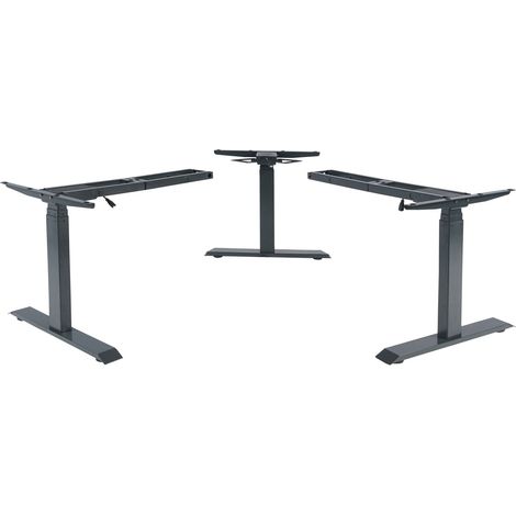 3in1 Gestell HHG-758, variables Tischgestell, elektrisch höhenverstellbar Memory 47kg anthrazit-grau (1/5)