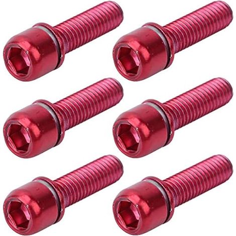 Vis de potence de vélo M5 x 18 mm avec entretoise en alliage de titane (rouge) (1/5)