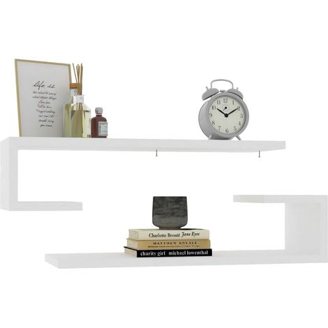 Estante Vallarsa, 2 baldas, 60x20x15h cm Blanco