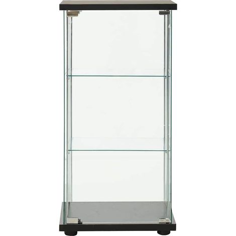 Armadietto Portaoggetti in Vetro Temperato Nero DAS793397 (1/5)