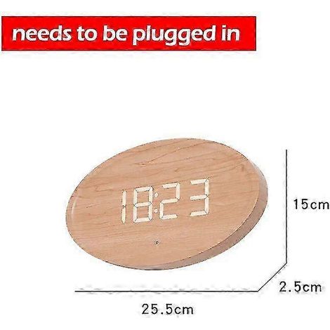 Horloge murale numérique LED, affichage multifonctionnel de la température, de la date et de l'heure, réveil silencieux, convient pour la chambre et le salon, modèle 7. (1/5)
