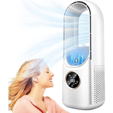 Ventilateur sans Pales - Silencieux Ventilateur Tour avec 6 Vitesses 8H Minuterie - Ventilateur Colonne avec humidification -[S58]