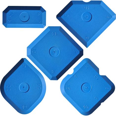 Kit de lissage de joints 5 pièces – Grattoir professionnel pour joints en silicone et acrylique, outil de lissage pour des joints parfaits (bleu)