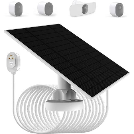 Panneau solaire 6 W pour caméras Arlo Pro 5S 2K, Pro 4, Pro 3 et Ultra 2, alimentation continue étanche IP66 avec câble de 4 m. (1/5)
