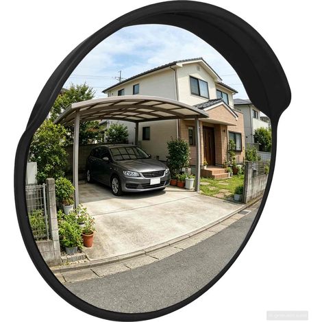 Miroir de circulation convex extérieur Noir Ø75 cm vidaXL