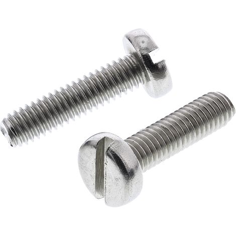 Vis à métaux RS PRO M4 à tête Cylindrique fendue en Acier Inoxydable, 16mm ( Prix pour Sachet de 100 )