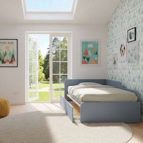 Divano letto piazza e mezza 120x190 con spalliera e secondo letto estraibile - Avio