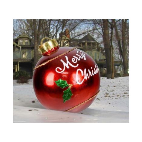 Sollbry – Boule de Noël gonflable 65 cm – Décoration extérieure résistante aux intempéries – Ornement surdimensionné pour jardin et cour