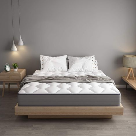 Dewinner – Matelas ressorts 90x190cm – Épaisseur 20cm – Mousse mémoire anti-acariens – Confort mi-ferme pour sommeil sain
