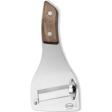 Sanelli, Tagliatartufi SAN-SLICE, Affetta tartufi professionale manico legno con regolatore di taglio.Finitura satinata. Lama liscia, Inox (1/5)