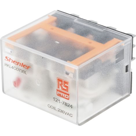 RS PRO Relais sans accrochage 4 RT, bobine 230V c.a. Enfichable 300W ( Prix pour 1 ) (1/2)