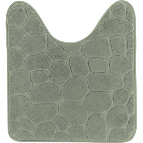 Felpudo contour microfibra con memoria de forma guijarro 45x50 cm - caqui - Tendance