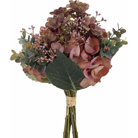 Ramo de hortensias decorativas artificiales naranjas 20x20x32h cm (1/5)
