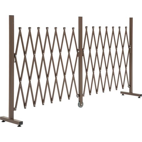 Valla de celosía extensible para jardín 405 x 31 x 103,5 cm aluminio marrón oscuro HOMVRA (1/5)