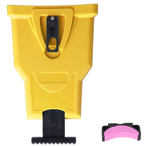 Affûteur de chaîne de tronçonneuse universel et portable pour chaînes de 14, 16, 18 et 20 pouces (2 trous), jaune (1/5)